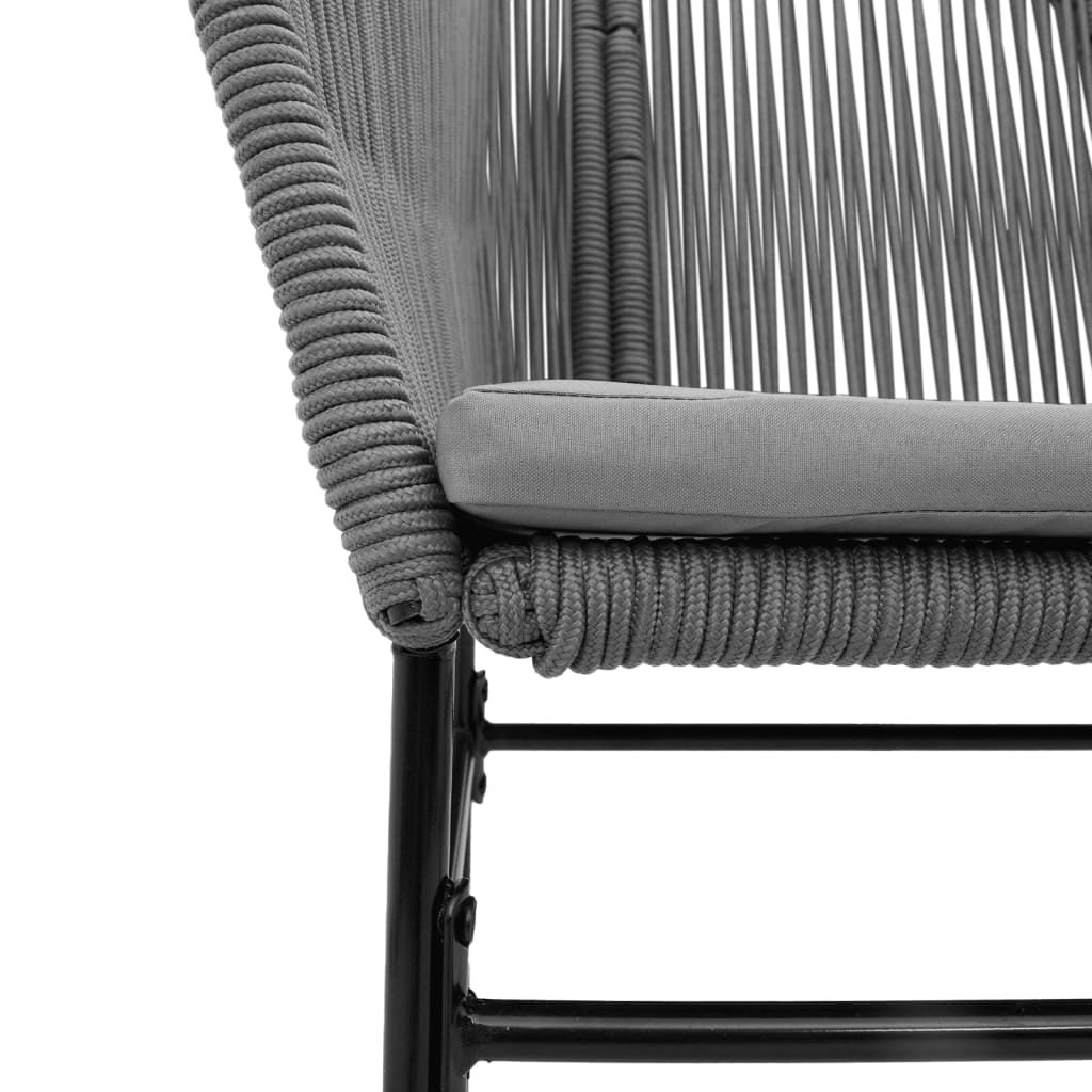 Sedie da Giardino 2 pz con Cuscini Grigio in Polyrattan | homemem39