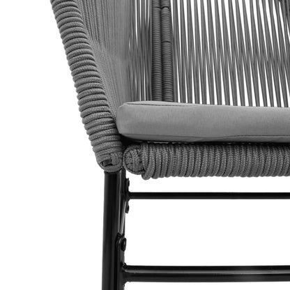 Sedie da Giardino 2 pz con Cuscini Grigio in Polyrattan | homemem39