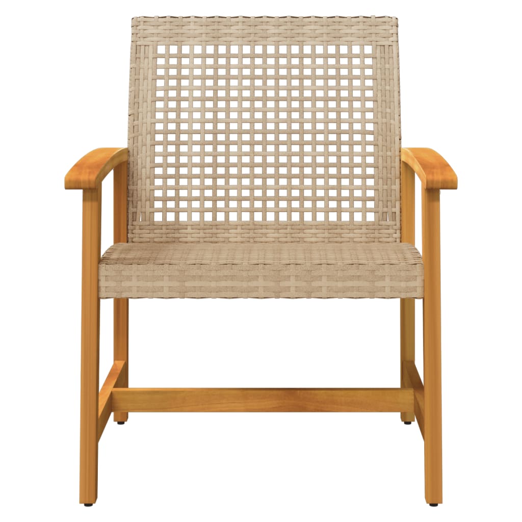 Sedie da Giardino 2pz Beige in Polyrattan e Legno di Acacia - homemem39