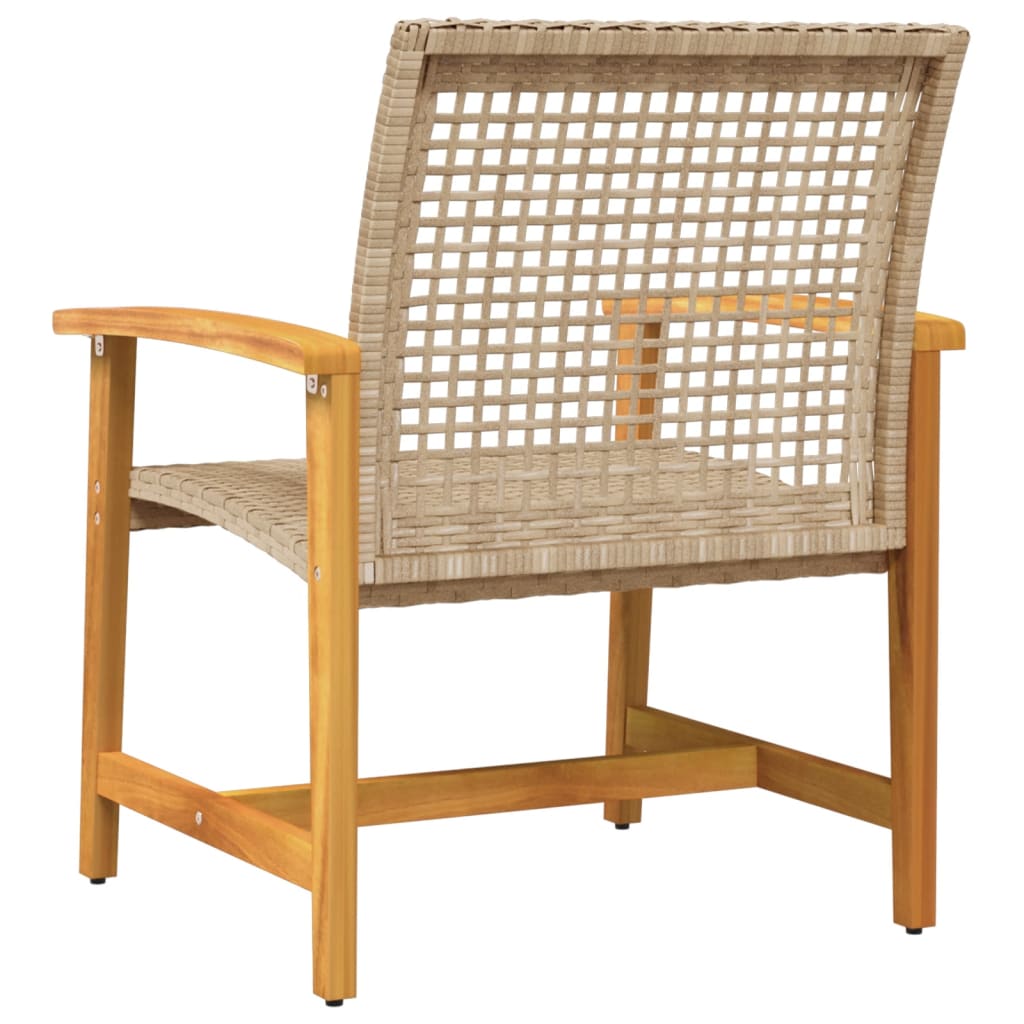 Sedie da Giardino 2pz Beige in Polyrattan e Legno di Acacia - homemem39