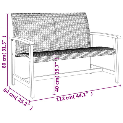 Set Salotto da Giardino 5 pz Beige in Polyrattan e Legno Acacia - homemem39