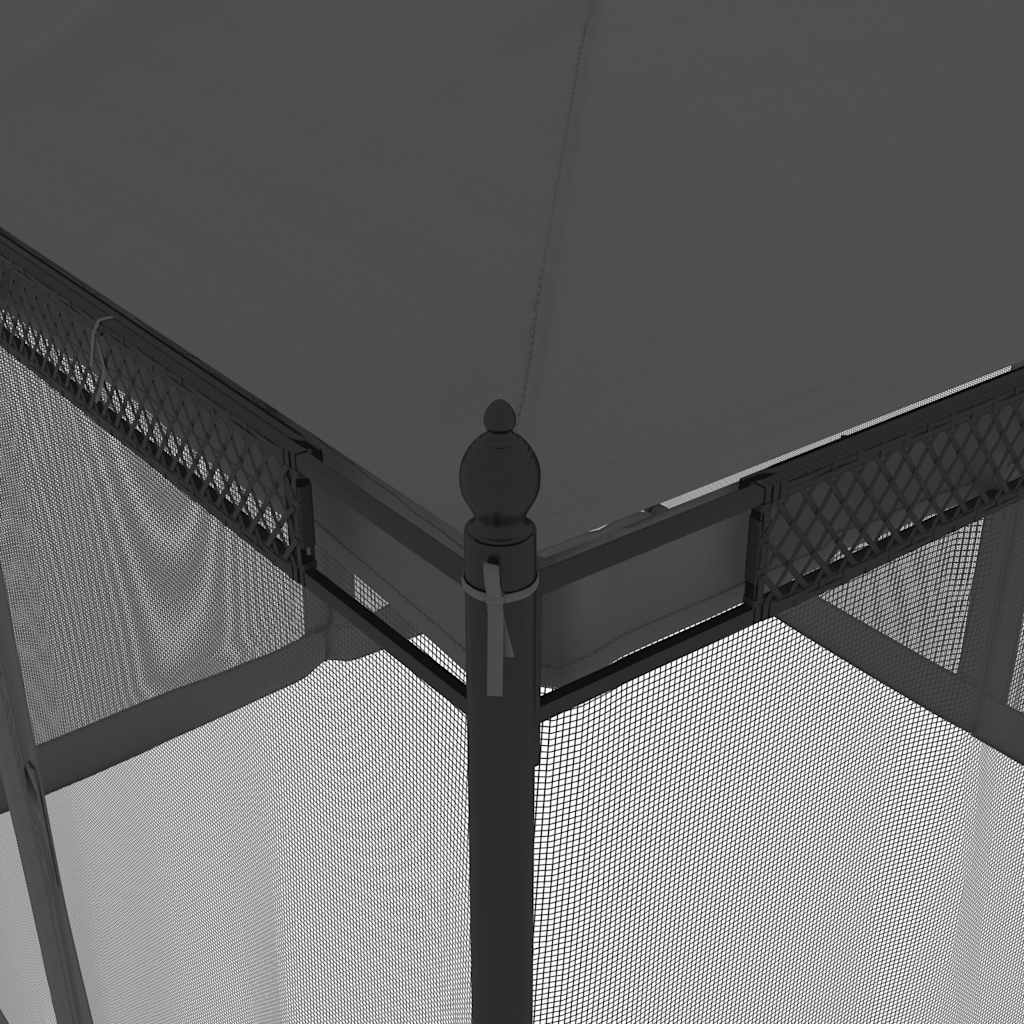 Gazebo con Pareti in Rete Antracite 2,93x2,93 m in Acciaio | homemem39