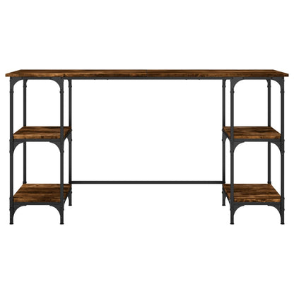 Scrivania Rovere Fumo 140x50x75 cm Metallo e Legno Multistrato | homemem39