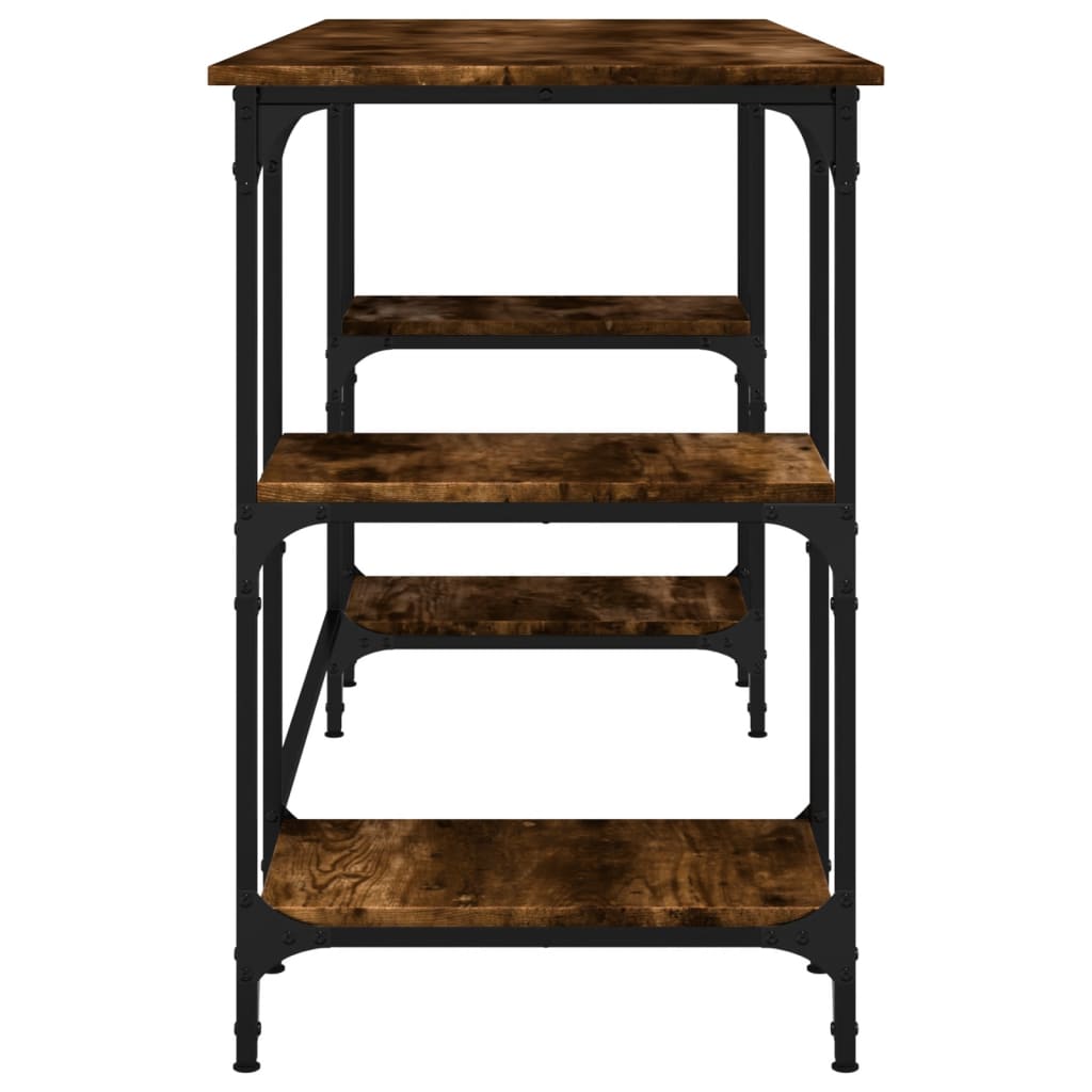 Scrivania Rovere Fumo 140x50x75 cm Metallo e Legno Multistrato | homemem39