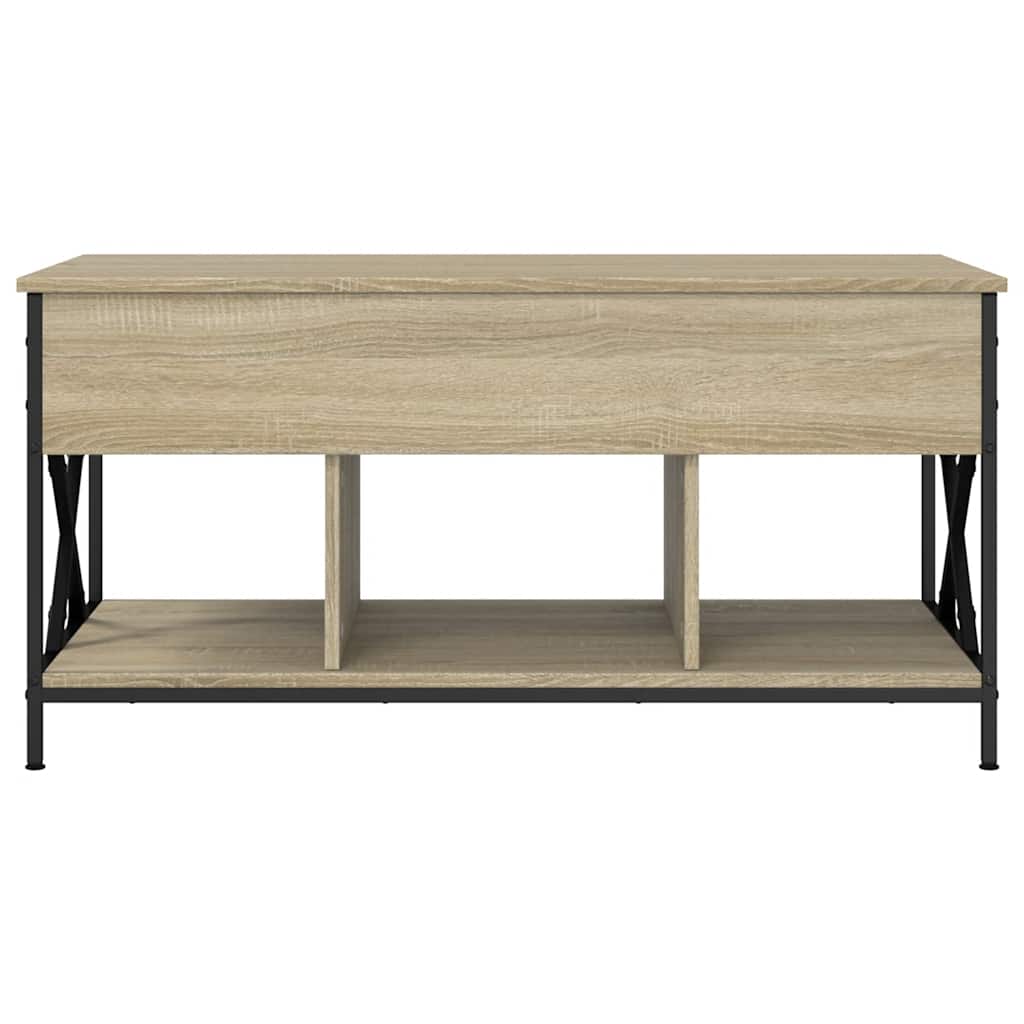 Tavolino Salotto Rovere Sonoma 100x55x50 cm Multistrato Metallo | homemem39