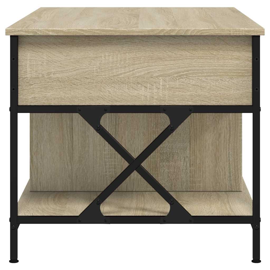 Tavolino Salotto Rovere Sonoma 100x55x50 cm Multistrato Metallo | homemem39