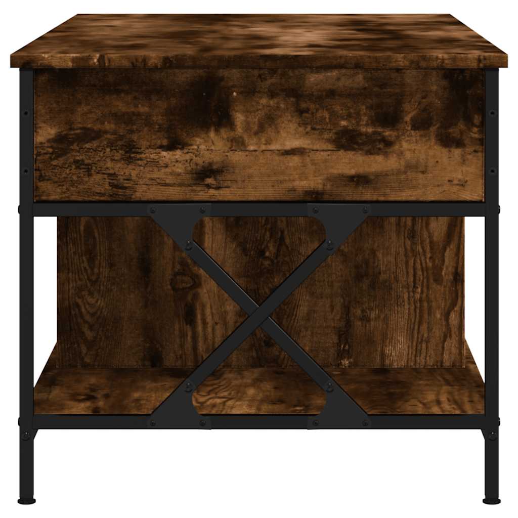 Tavolino Salotto Rovere Fumo 100x55x50 cm Multistrato e Metallo | homemem39