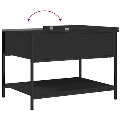Tavolino da Salotto Nero 70x50x50cm Legno Multistrato Metallo | homemem39