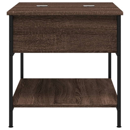 Tavolino Salotto Rovere Marrone 70x50x50cm Multistrato Metallo | homemem39