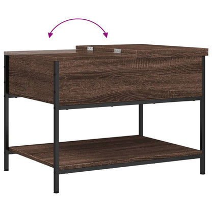 Tavolino Salotto Rovere Marrone 70x50x50cm Multistrato Metallo | homemem39