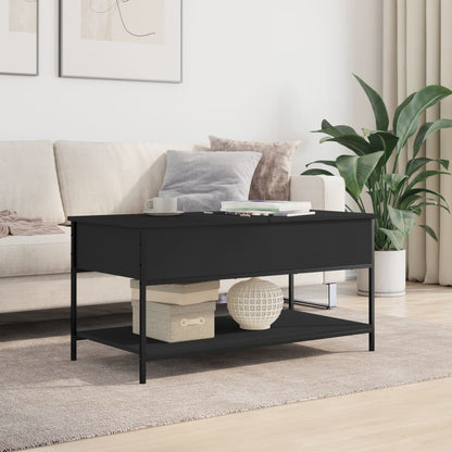 Tavolino da Salotto Nero 100x50x50cm Legno Multistrato Metallo | homemem39
