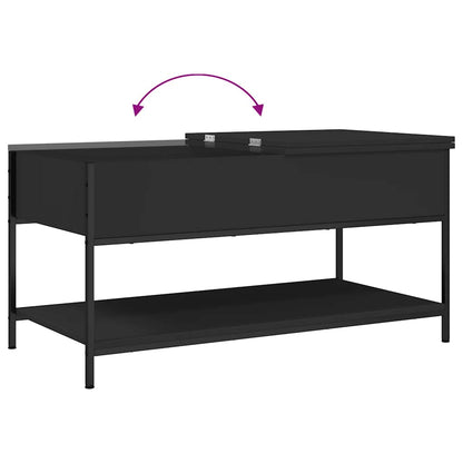 Tavolino da Salotto Nero 100x50x50cm Legno Multistrato Metallo | homemem39