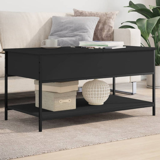 Tavolino da Salotto Nero 100x50x50cm Legno Multistrato Metallo | homemem39