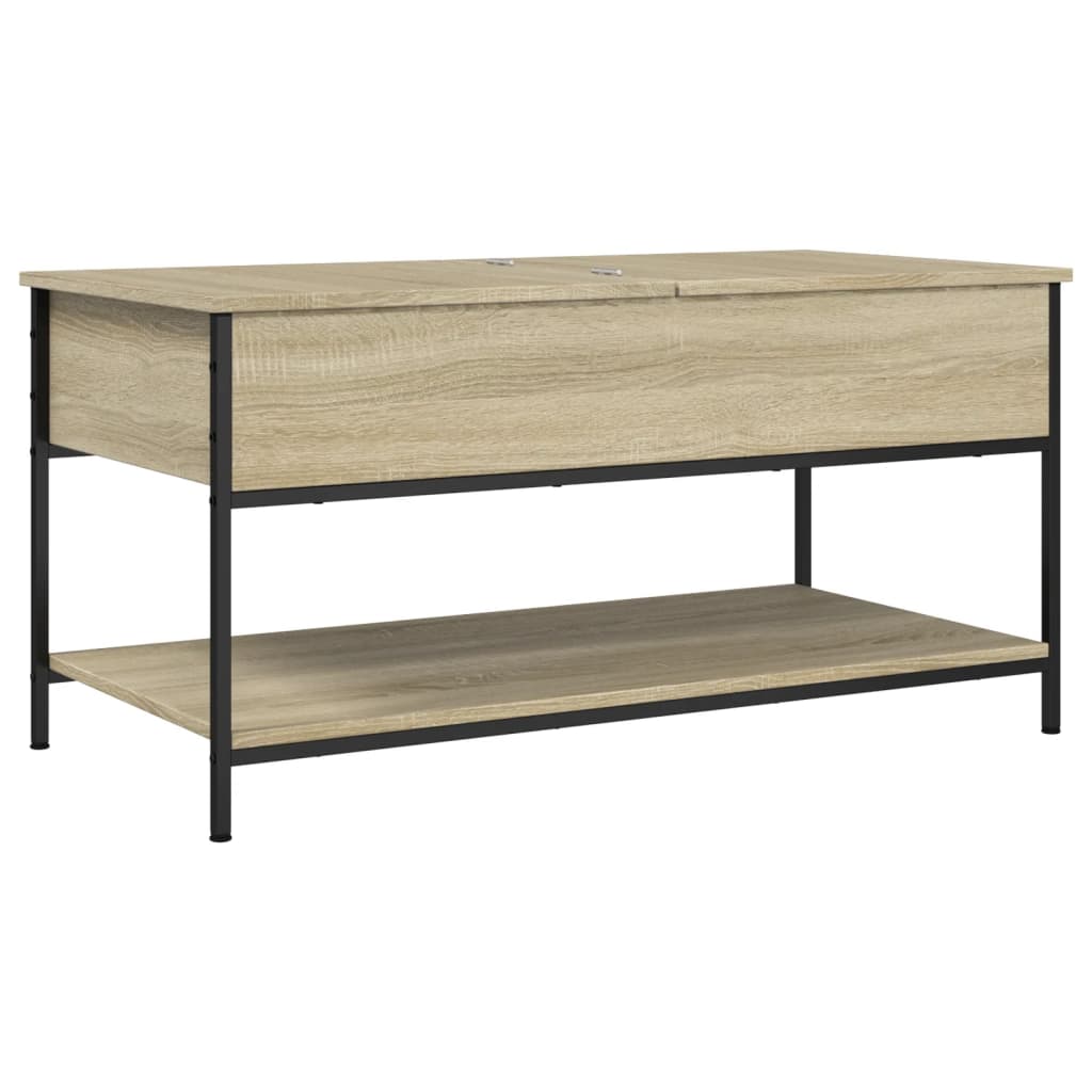 Tavolino Salotto Rovere Sonoma 100x50x50 cm Multistrato Metallo | homemem39