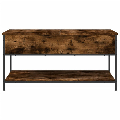 Tavolino Salotto Rovere Fumo 100x50x50 cm Multistrato e Metallo | homemem39