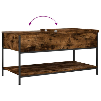 Tavolino Salotto Rovere Fumo 100x50x50 cm Multistrato e Metallo | homemem39