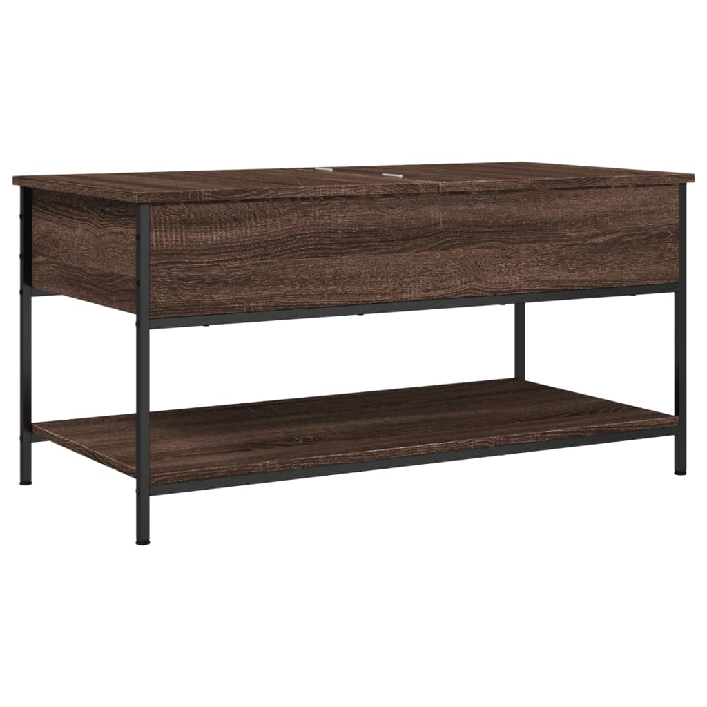 Tavolino Salotto Rovere Marrone 100x50x50cm Multistrato Metallo | homemem39