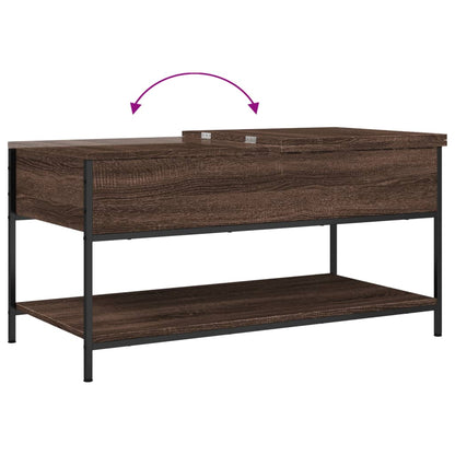 Tavolino Salotto Rovere Marrone 100x50x50cm Multistrato Metallo | homemem39