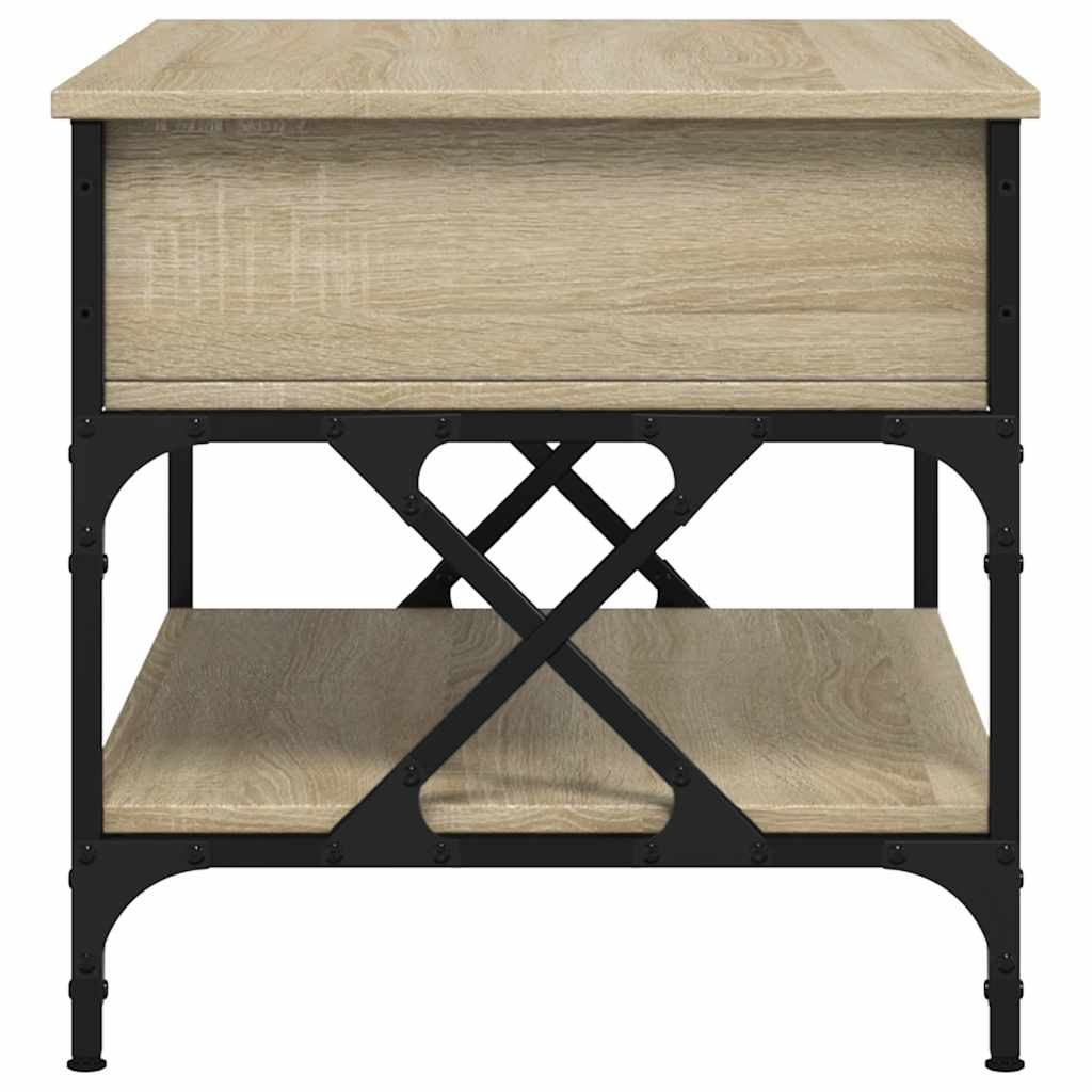 Tavolino Salotto Rovere Sonoma 70x50x50 cm Multistrato Metallo | homemem39