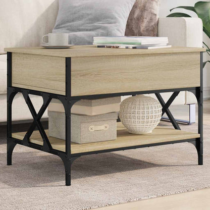Tavolino Salotto Rovere Sonoma 70x50x50 cm Multistrato Metallo | homemem39