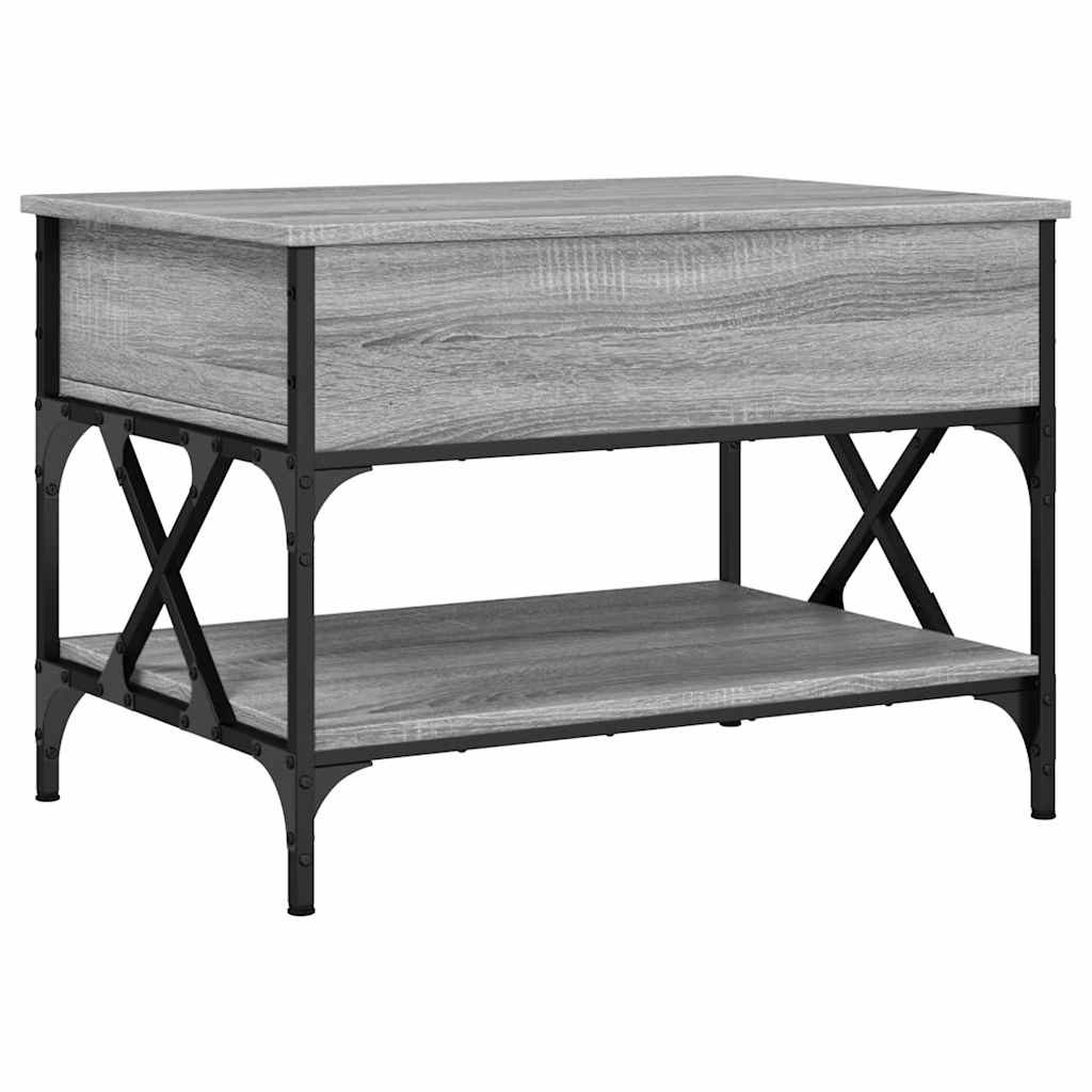 Tavolino Salotto Grigio Sonoma 70x50x50 cm Multistrato Metallo | homemem39