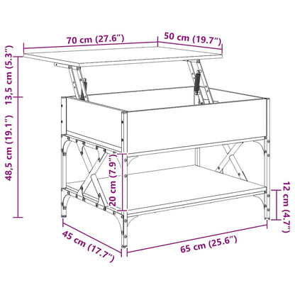 Tavolino Salotto Grigio Sonoma 70x50x50 cm Multistrato Metallo | homemem39
