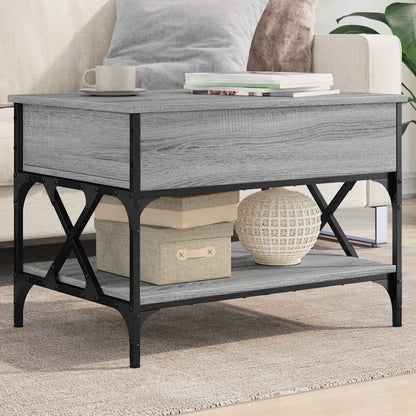 Tavolino Salotto Grigio Sonoma 70x50x50 cm Multistrato Metallo | homemem39