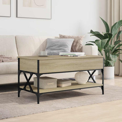 Tavolino Salotto Rovere Sonoma 100x50x50 cm Multistrato Metallo | homemem39