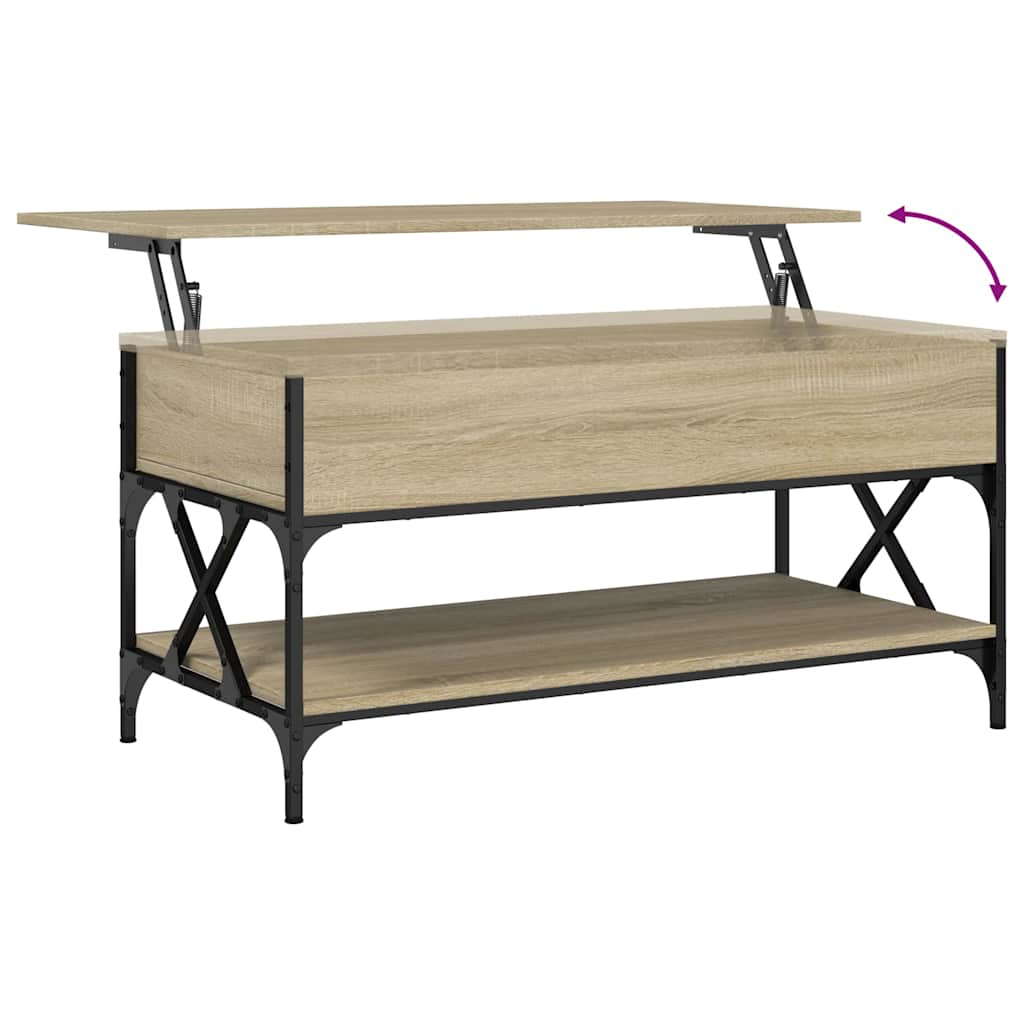 Tavolino Salotto Rovere Sonoma 100x50x50 cm Multistrato Metallo | homemem39