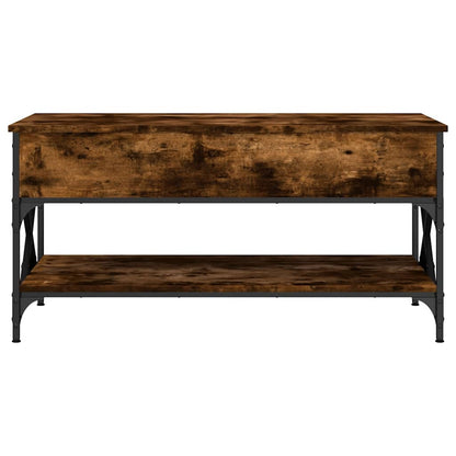 Tavolino Salotto Rovere Fumo 100x50x50 cm Multistrato e Metallo | homemem39