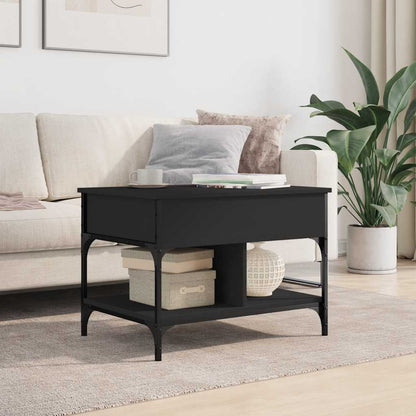 Tavolino da Salotto Nero 70x50x50cm Legno Multistrato Metallo | homemem39