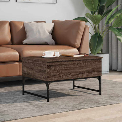 Tavolino Salotto Rovere Marrone 70x50x40cm Multistrato Metallo | homemem39