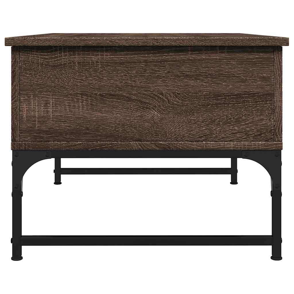 Tavolino Salotto Rovere Marrone 70x50x40cm Multistrato Metallo | homemem39