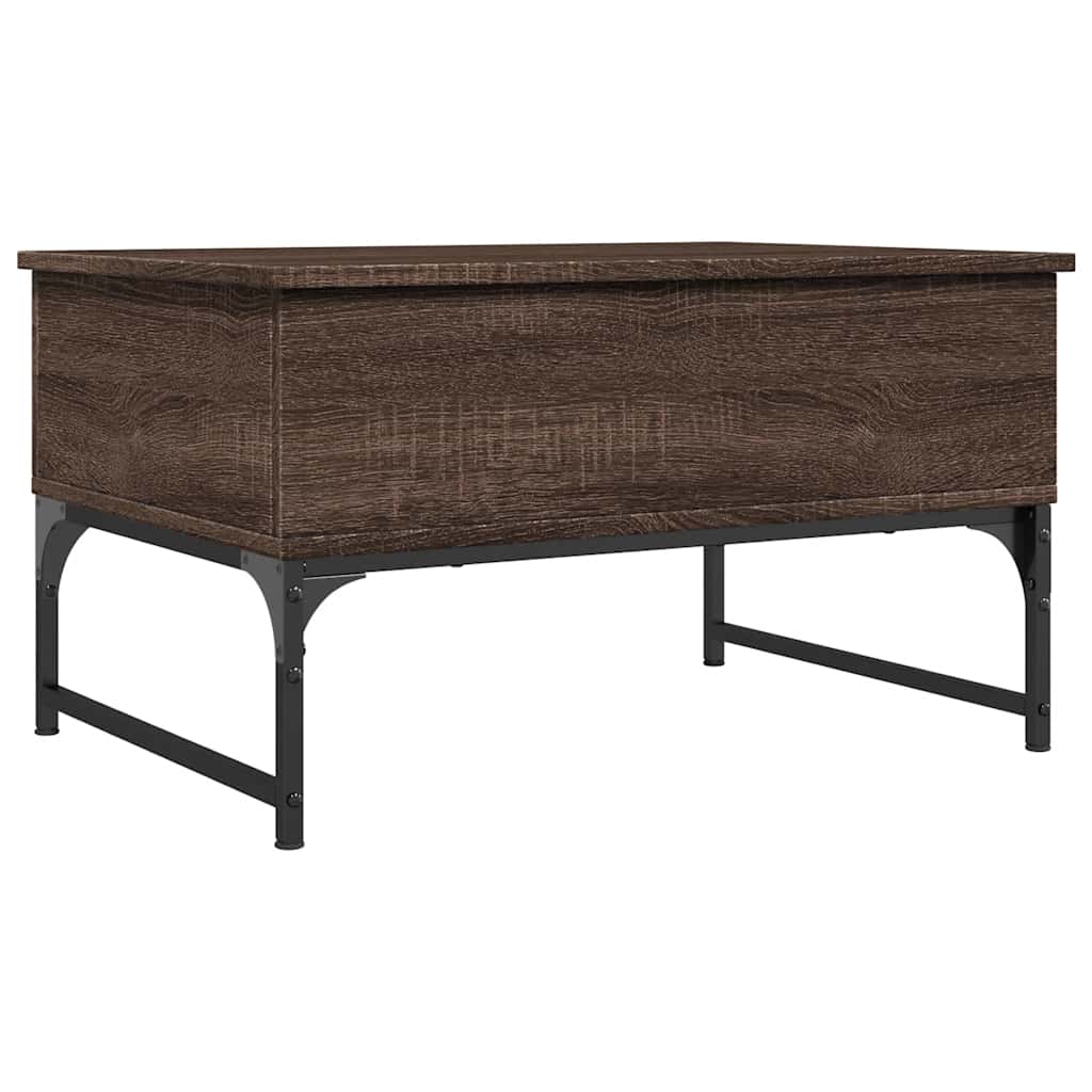 Tavolino Salotto Rovere Marrone 70x50x40cm Multistrato Metallo | homemem39