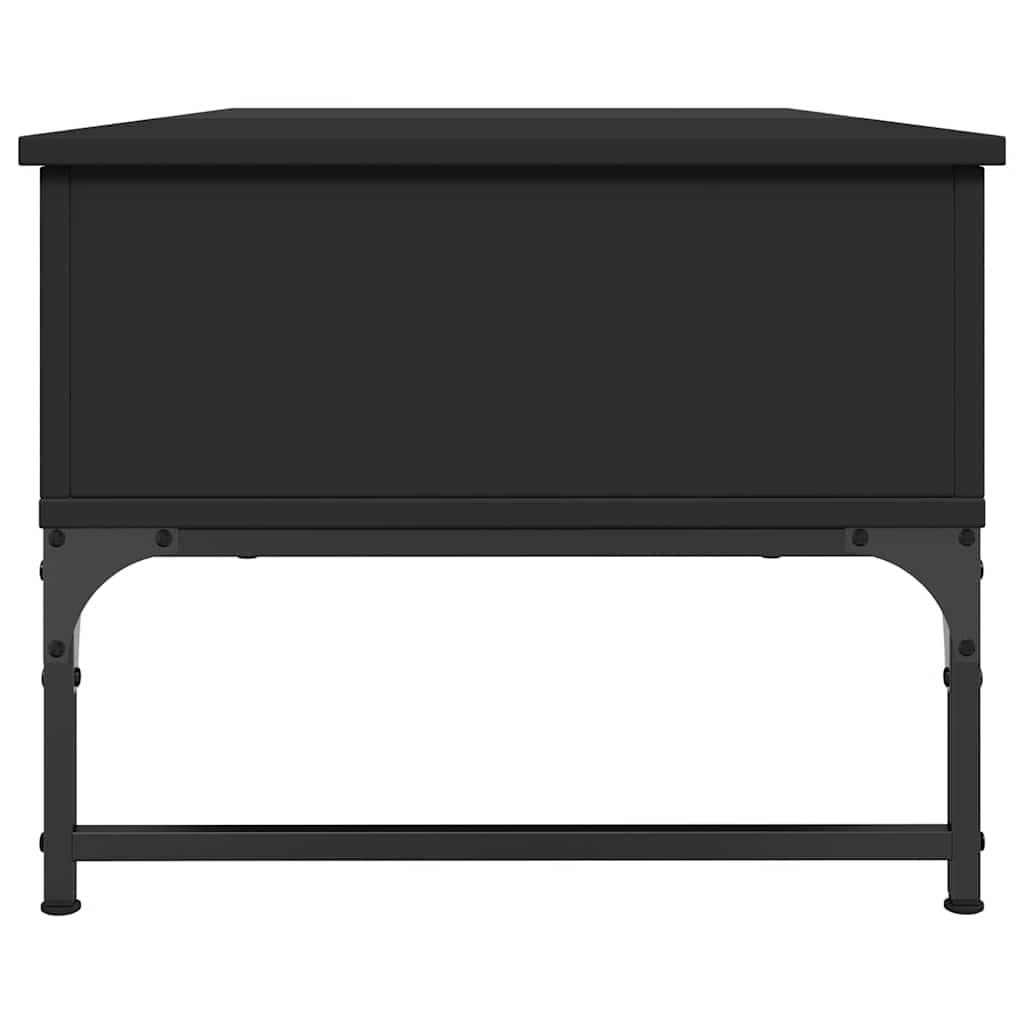 Tavolino Salotto Nero 100x50x40 cm Legno Multistrato e Metallo | homemem39