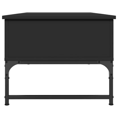 Tavolino Salotto Nero 100x50x40 cm Legno Multistrato e Metallo