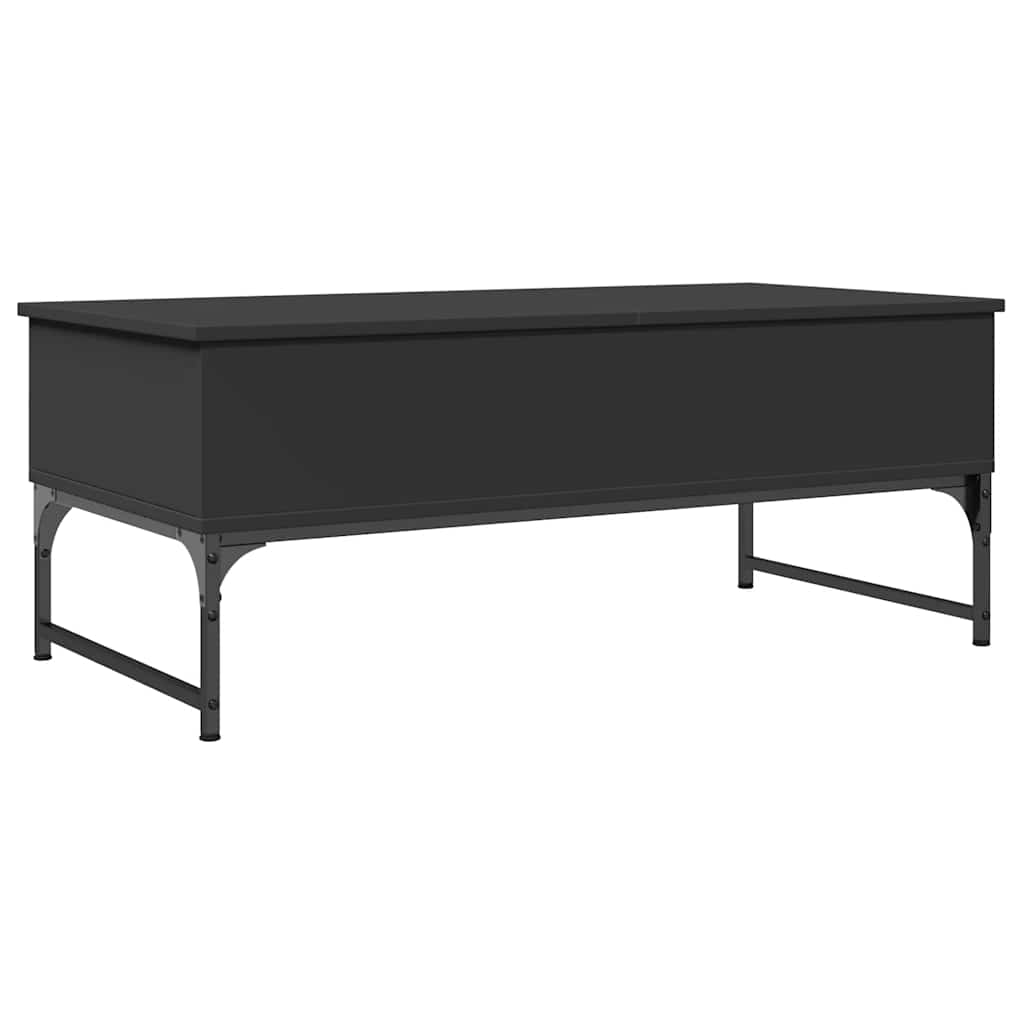 Tavolino Salotto Nero 100x50x40 cm Legno Multistrato e Metallo | homemem39