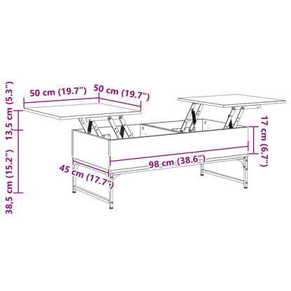 Tavolino Salotto Nero 100x50x40 cm Legno Multistrato e Metallo | homemem39