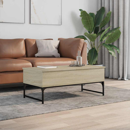 Tavolino Salotto Rovere Sonoma 100x50x40cm Multistrato Metallo | homemem39