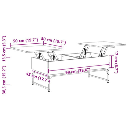 Tavolino Salotto Rovere Sonoma 100x50x40cm Multistrato Metallo | homemem39