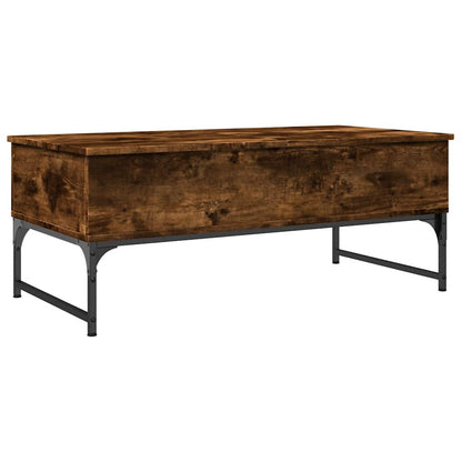 Tavolino Salotto Rovere Fumo 100x50x40cm Multistrato e Metallo | homemem39