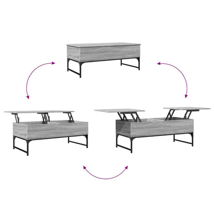 Tavolino Salotto Grigio Sonoma 100x50x40cm Multistrato Metallo | homemem39
