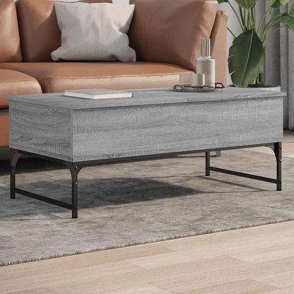 Tavolino Salotto Grigio Sonoma 100x50x40cm Multistrato Metallo | homemem39