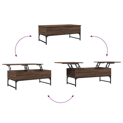 Tavolino Salotto Rovere Marrone 100x50x40cm Multistrato Metallo | homemem39
