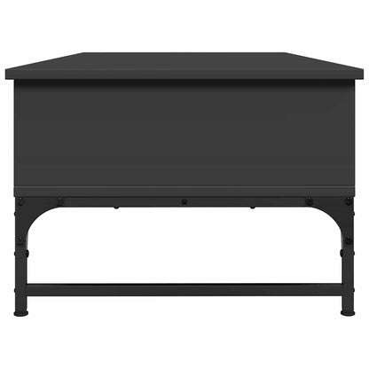 Tavolino Salotto Nero 100x50x35 cm Legno Multistrato e Metallo
