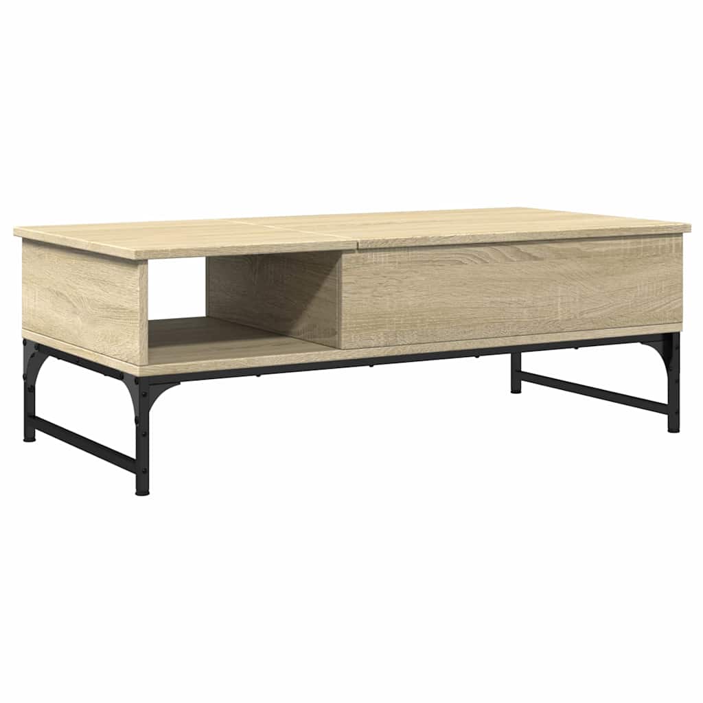 Tavolino Salotto Rovere Sonoma 100x50x35 cm Multistrato Metallo | homemem39