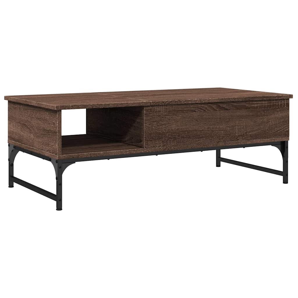 Tavolino Salotto Rovere Marrone 100x50x35cm Multistrato Metallo | homemem39