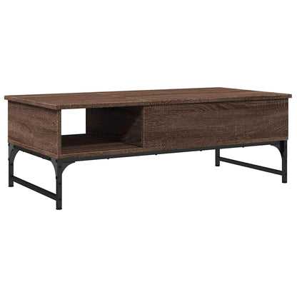 Tavolino Salotto Rovere Marrone 100x50x35cm Multistrato Metallo | homemem39
