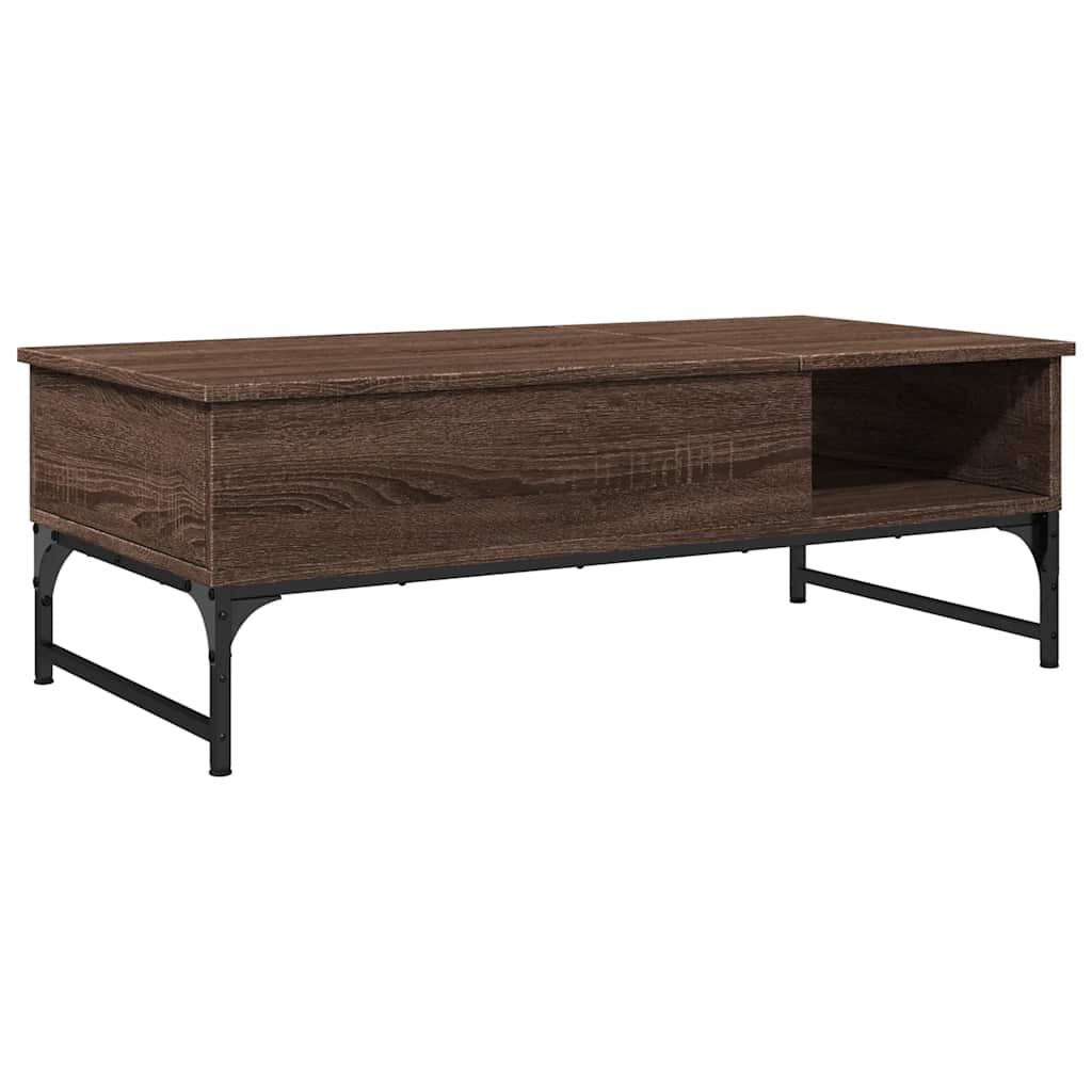 Tavolino Salotto Rovere Marrone 100x50x35cm Multistrato Metallo | homemem39