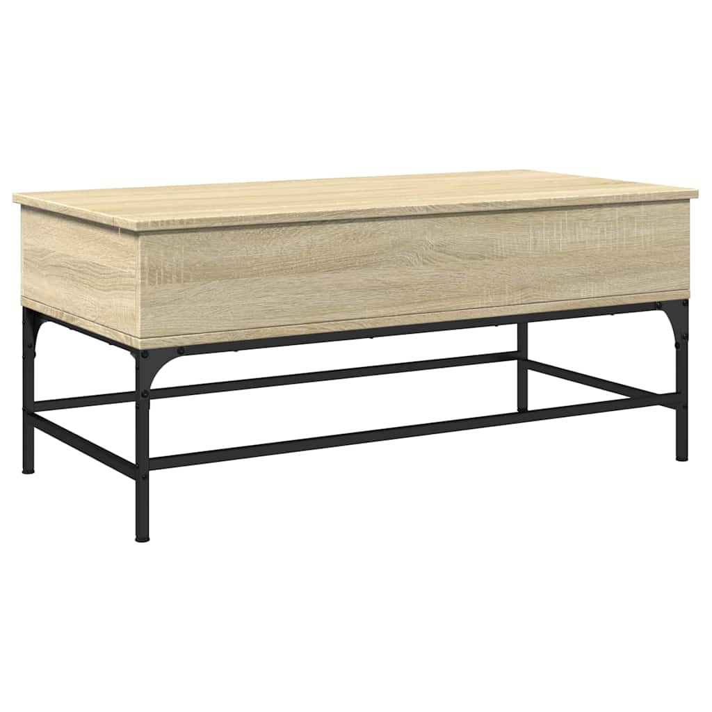 Tavolino Rovere Sonoma 100x50x45 cm Legno Multistrato e Metallo | homemem39